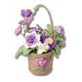 Gehäkelter Blumenkorb in Lila