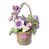Gehäkelter Blumenkorb in Lila