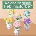 Gehäkelte Vergissmeinnicht in Lila, Hellblau, Rosa, Orange, Hellgrün und Regenbogen