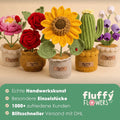 Detailaufnahme der gehäkelten Blumen 