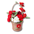 Geschenkkorb gehäkelt in Rot